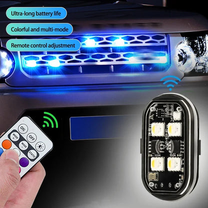 Wireless LED Strobe Lights Car Decor Atmosphere Light 8 Colors Rechargeable Led Lights Anti-Collision LED Warning Light