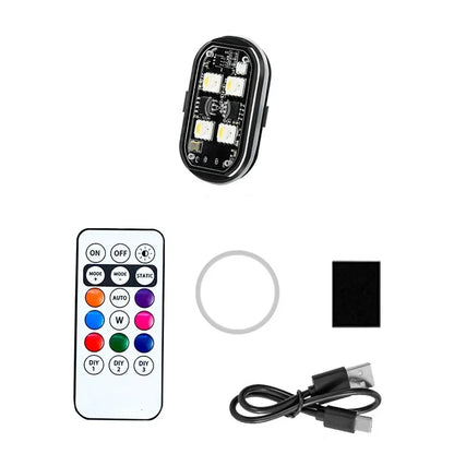 Wireless LED Strobe Lights Car Decor Atmosphere Light 8 Colors Rechargeable Led Lights Anti-Collision LED Warning Light