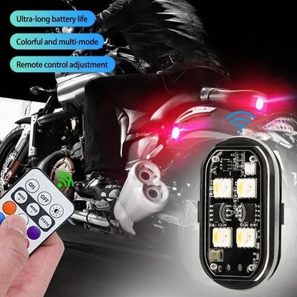 Wireless LED Strobe Lights Car Decor Atmosphere Light 8 Colors Rechargeable Led Lights Anti-Collision LED Warning Light